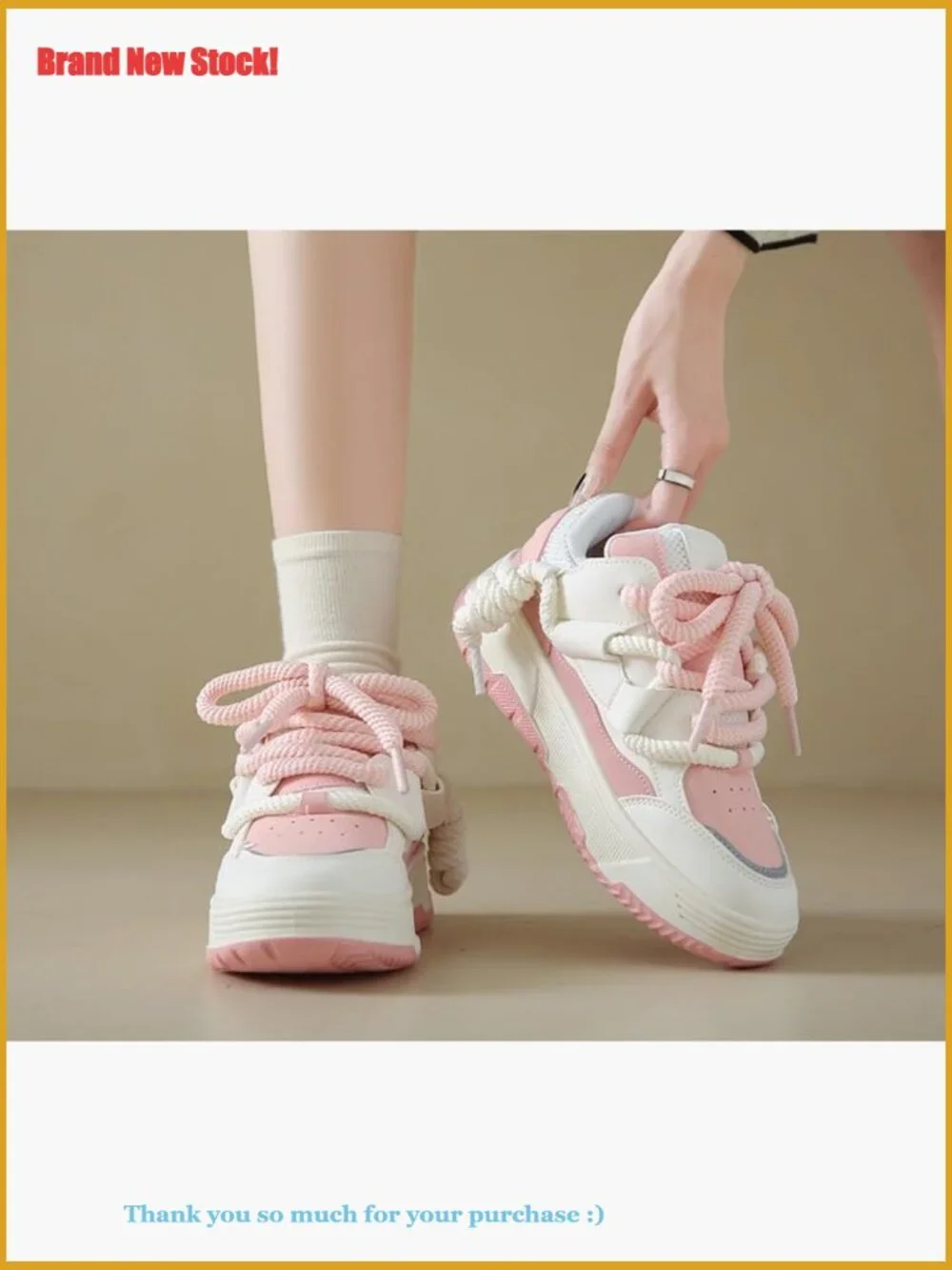 Thick Sole Platform Sneakers Chunky Walking Shoes Y2K Style - Picture 3 of 7